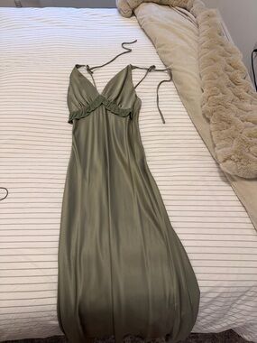 two piece dresses for ladies Dressime Two Pieces Puff Sleeve Tie-Back Long Prom Dress – dressime main image 0